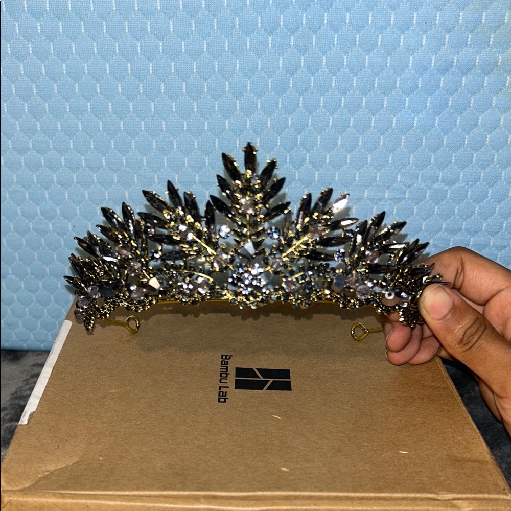 Gold Crystal Bridal Tiara Hair Accessory